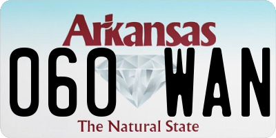 AR license plate 060WAN
