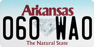 AR license plate 060WAO