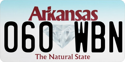 AR license plate 060WBN