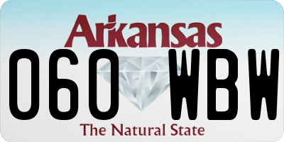 AR license plate 060WBW