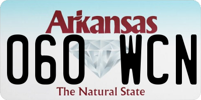 AR license plate 060WCN