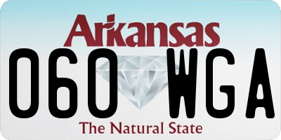 AR license plate 060WGA