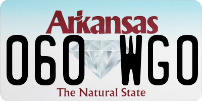 AR license plate 060WGO