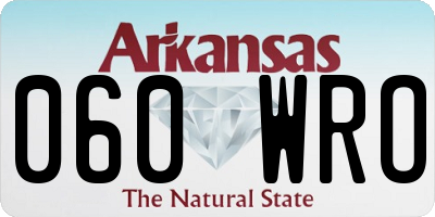 AR license plate 060WRO