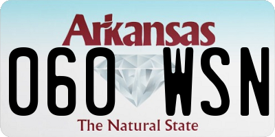 AR license plate 060WSN