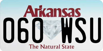AR license plate 060WSU