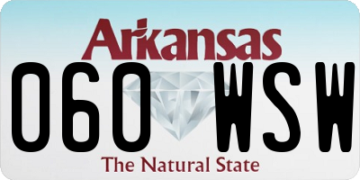 AR license plate 060WSW