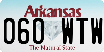 AR license plate 060WTW