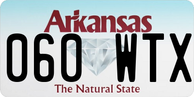 AR license plate 060WTX