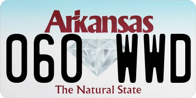 AR license plate 060WWD