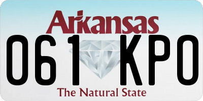 AR license plate 061KPO