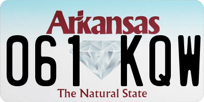 AR license plate 061KQW
