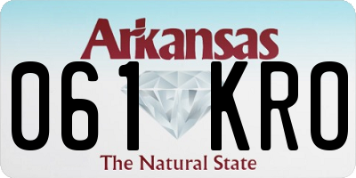 AR license plate 061KRO