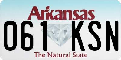 AR license plate 061KSN