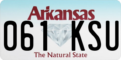 AR license plate 061KSU