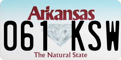 AR license plate 061KSW