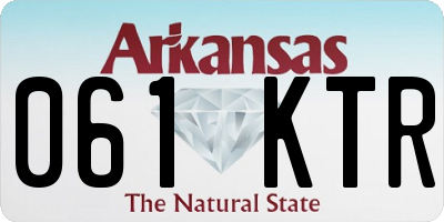 AR license plate 061KTR