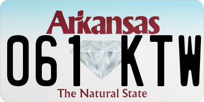 AR license plate 061KTW