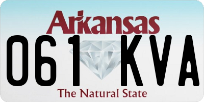 AR license plate 061KVA