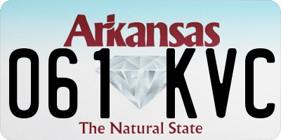 AR license plate 061KVC
