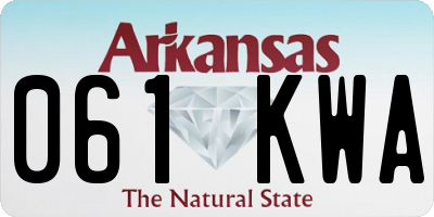 AR license plate 061KWA