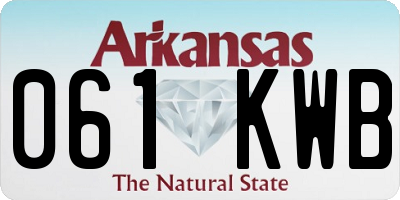 AR license plate 061KWB