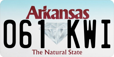 AR license plate 061KWI
