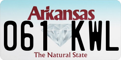 AR license plate 061KWL