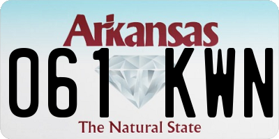 AR license plate 061KWN