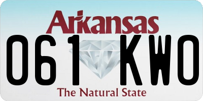 AR license plate 061KWO