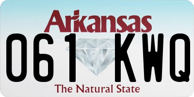 AR license plate 061KWQ
