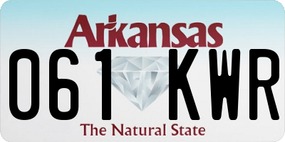 AR license plate 061KWR