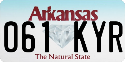 AR license plate 061KYR