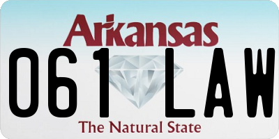 AR license plate 061LAW
