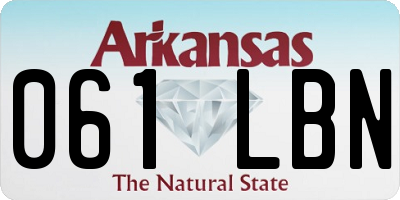 AR license plate 061LBN