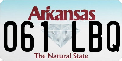 AR license plate 061LBQ