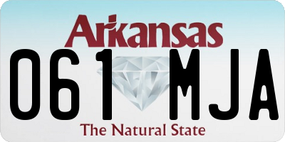 AR license plate 061MJA