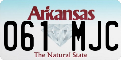 AR license plate 061MJC