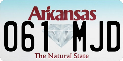 AR license plate 061MJD