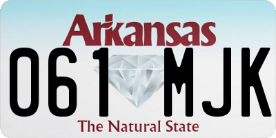 AR license plate 061MJK
