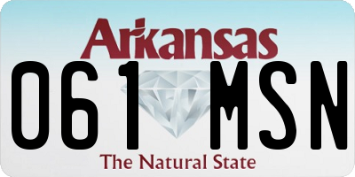 AR license plate 061MSN