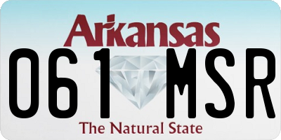 AR license plate 061MSR