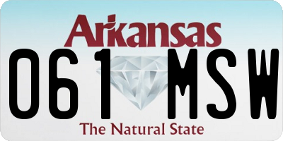 AR license plate 061MSW