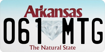 AR license plate 061MTG