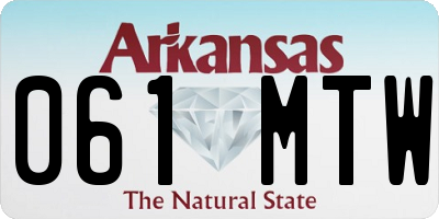 AR license plate 061MTW