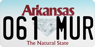 AR license plate 061MUR