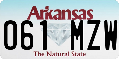 AR license plate 061MZW