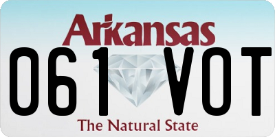 AR license plate 061VOT