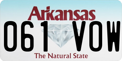 AR license plate 061VOW