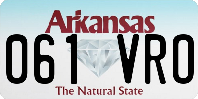 AR license plate 061VRO